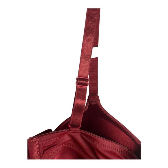 Frederick's of Hollywood Krystal Mega Push Up‎ Bra in Deep Maroon Size 32D NWT - Picture 8 of 12